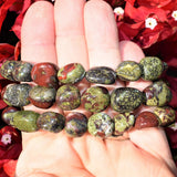 CHARGED Dragon's Blood Jasper Bracelet Tumble Polished Stretchy ENERGY REIKI