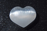 MD 2" SELENITE POCKET PUFFY HEART Carving Healing Crystal Reiki - ZENERGY GEMS