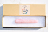 Charged 4.5" Rose Quartz Massage Wand Crystal Healing Energy REIKI ~72g