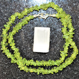 CHARGED Peridot Crystal Chip 18" Necklace Polished ENERGY REIKI