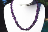 CHARGED Dark Premium Amethyst Crystal Chip 18" Necklace REIKI WOW!!!