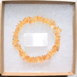 [2 PCS] Premium CHARGED Citrine Crystal Chip Stretchy Bracelets Healing Energy!