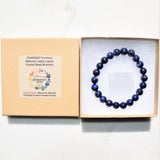 Premium CHARGED Natural Lapis Lazuli Crystal 8mm Bead Bracelet Stretchy