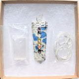 CHARGED 7 Chakra K2 Granite (Azurite) Crystal Perfect Pendant + 20" Chain