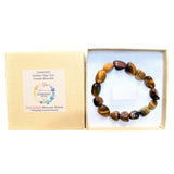 CHARGED Tiger Eye Crystal Bracelet Tumble Polished Stretchy ENERGY REIKI WOW!!!