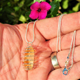 CHARGED Citrine Quartz Crystal Perfect Pendant 20" Silver Chain REIKI