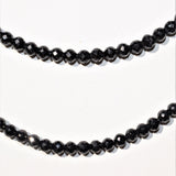 Black Tourmaline Necklace + Pendant Adjustable 17" - 19.5" 925 Silver 4.3mm