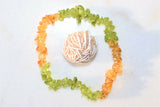 CHARGED Citrine & Peridot Crystal Chip Stretchy Bracelet HEALING REIKI ENERGY!