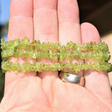 CHARGED Premium Peridot Crystal Chip Stretchy Bracelet Healing Energy REIKI