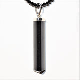 Black Tourmaline Necklace Adjustable Plus Pendant 17" - 19.5" 925 Silver 2.5mm