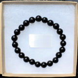 Premium CHARGED Black Onyx Crystal 8mm Bead Bracelet Stretchy ENERGY REIKI