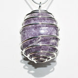 Soothing Peruvian Lepidolite Crystal Perfect Pendant + 20" Chain Anti-EMF