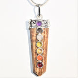 CHARGED 7 Chakra Aragonite Crystal Perfect Pendant + 20" Chain