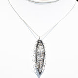 CHARGED Baby Moroccan Orthoceras Fossil Perfect Pendant + 20" Silver Chain