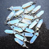 Faceted Radiant Opalite Crystal Perfect Pendant 20" Silver Chain