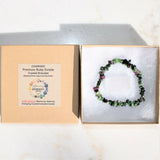 Premium Natural Ruby Zoisite Crystal Chip Stretchy Bracelet - Selenite Charged