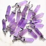 Faceted Amethyst Crystal Perfect Pendant 20" Silver Chain