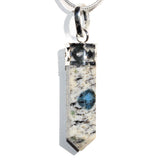 CHARGED Faceted K2 Granite (Azurite) Crystal Perfect Pendant + 20" Chain