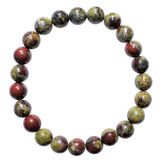 CHARGED Dragon's Blood Jasper 8mm Bead Bracelet Tumble Polished Stretchy REIKI