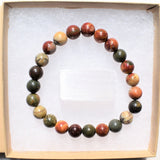 Premium CHARGED Natural Picasso Jasper / Marble Crystal 8mm Stretchy Bracelet