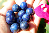 Perfect Pendant - Lapis Lazuli Sphere Pendant + 20" Silver Chain: ZENERGY GEMS