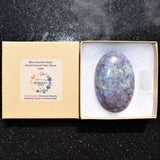 Charged 2.5" Blue Kyanite / Ruby Crystal Palm / Worry Stone Healing Energy ~100g