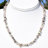 CHARGED 18" Rutilated Tourmalinated Quartz Crystal Chip Necklace REIKI !