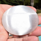 [10] LG 3" SELENITE POCKET PALM WORRY STONES Healing Reiki - [2ND QUALITY]