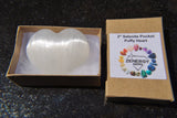 [2] MD 2" SELENITE POCKET PUFFY HEART Healing Crystal Reiki - ZENERGY GEMS