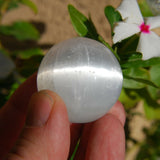 Selenite Crystal Sphere of Psychic Awareness POWERFUL 1.5" - ZENERGY GEMS