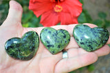 [1] MD Nephrite Inca Jade Crystal Puffy Heart / Palm Stone Reiki ZENERGY GEMS