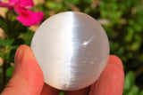 Selenite Crystal Sphere of Psychic Awareness POWERFUL 2" - 2.5" - ZENERGY GEMS