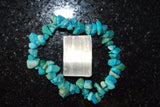 Premium CHARGED Arizona Turquoise Crystal Chip Stretchy Bracelet REIKI Energy!