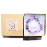 CHARGED Amethyst Crystal Bracelet Tumble Polished Stretchy CALMING ENERGY REIKI