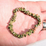 Premium Unakite Crystal Chip Stretchy Bracelet - Selenite Charged -Reiki Energy!