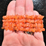 Premium CHARGED Carnelian Agate Crystal Chip Stretchy Bracelet REIKI Energy!