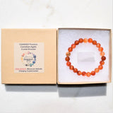 Premium CHARGED Carnelian Agate Crystal 8mm Bead Bracelet Stretchy ENERGY REIKI