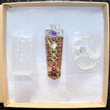 CHARGED 7 Chakra Aragonite Crystal Perfect Pendant + 20" Chain