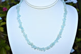 CHARGED Aquamarine Crystal Chip 18" Necklace Healing Energy REIKI WOW!!!