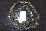 CHARGED Labradorite Crystal Chip Necklace + 18" Healing Energy LOTS OF FLASH!!!