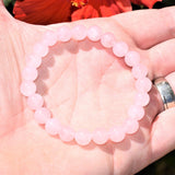 [1] Premium CHARGED Rose Quartz Crystal 8mm Bead Bracelet Stretchy ENERGY REIKI