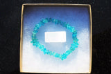 CHARGED Blue Apatite Crystal Chip Bracelet Polished Stretchy ENERGY REIKI