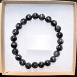 Flashy Premium CHARGED Natural Larvikite Crystal 8mm Bead Bracelet Stretchy