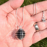 CHARGED Rainbow Obsidian Hand-Polished Sphere Perfect Pendant + 20" Chain