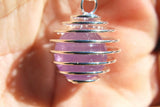 CUTE Baby Tibetan Amethyst Sphere Perfect Pendant + 20" Silver Chain