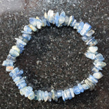 CHARGED Blue Kyanite Crystal Chip Bracelet Polished Stretchy ENERGY REIKI