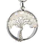 CHARGED Rainbow Moonstone Tree of Life Perfect Pendant REIKI 20" Silver Chain