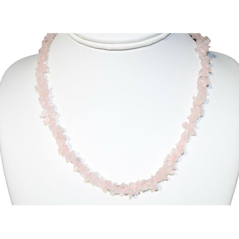 CHARGED Premium Rose Quartz Crystal Chip Necklace + 18" REIKI WOW!!!