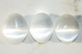 [3] LG 3" SELENITE POCKET PALM WORRY STONES Healing Reiki - ZENERGY GEMS