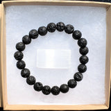 CHARGED Natural Pahoehoe Lava Crystal 8mm Stretchy Bracelet PROTECTION